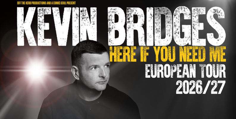Promobilde for Kevin Bridges hotellpakke med billetter