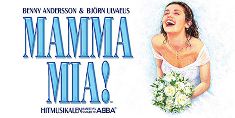 Promobilde for Mamma Mia! musikal Folketeateret 2021 hotellpakke med billetter