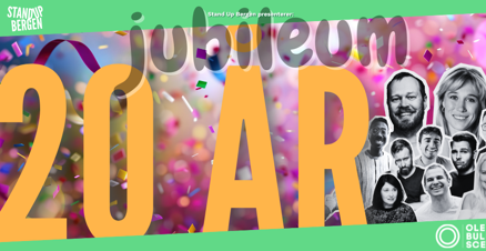 Link til Åpningsshow Stand Up Bergen 20 år hotellpakke med billetter