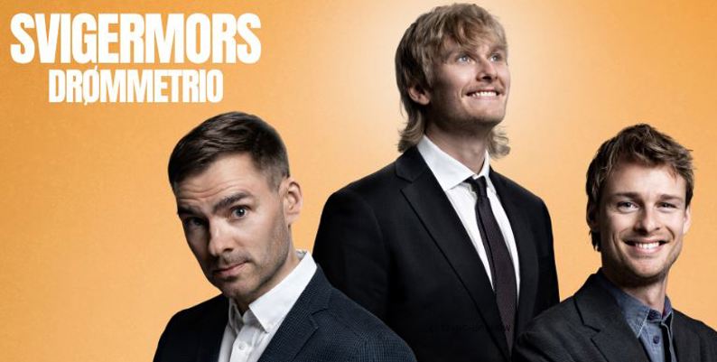 Promobilde for Svigermors droemmetrio Henrik Thodesen Karsten Blomvik Simon Nitsche