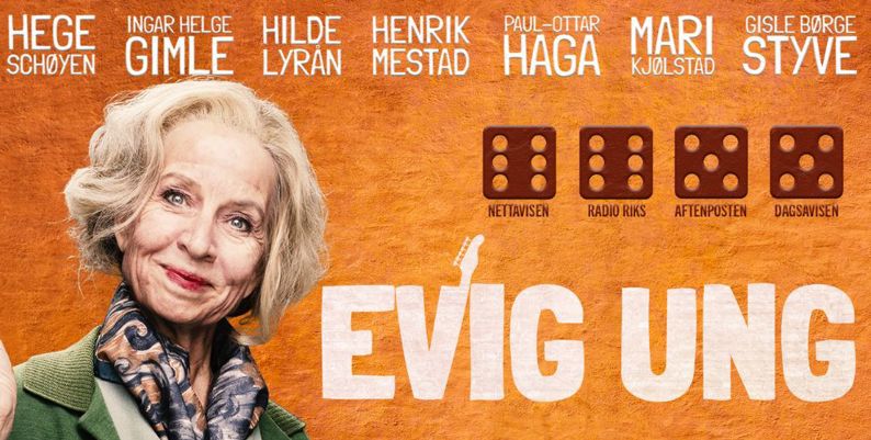 Promobilde for Evig ung komedie med Schoeyen Hjelmeland Mestad Maurstad Gimle og Styve