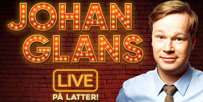 Promobilde for Johan Glans Live Latter hotellpakke med billetter